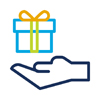 Icon: hand holding a gift box