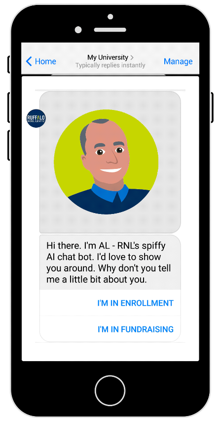 AL ai chatbot for enrollment and fundraising