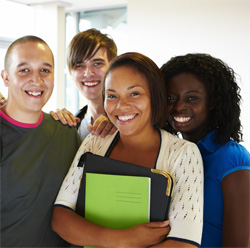 A picture of students, respresenting the importance of colleges and universities identifying and targeting the right students for their direct marketing efforts.