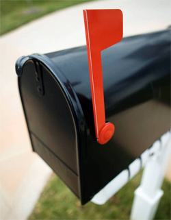 A photograph of a mailbox, which represents a prospective college student  receiving marketing communications from your campus.