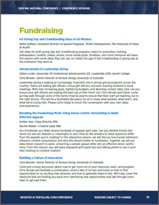 2019 RNL National Confernece Fundraising Sessions