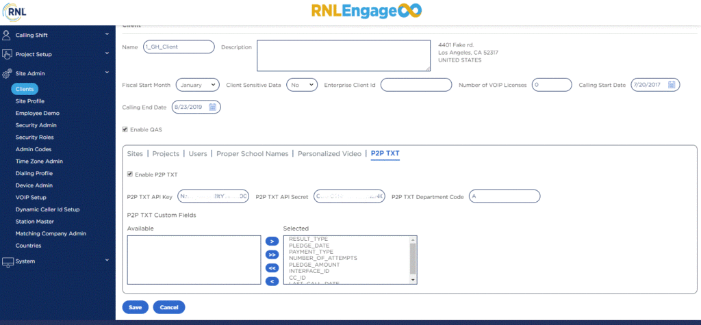 RNL Engage fundraising software: texting