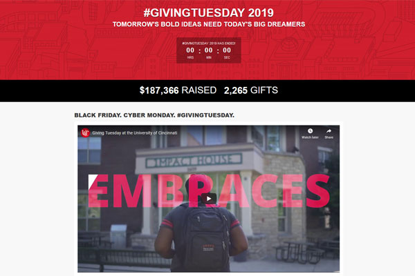 University of Cincinnati Giving Tuesday 2019