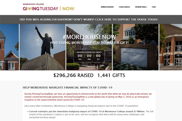 Morehouse College Giving Day example