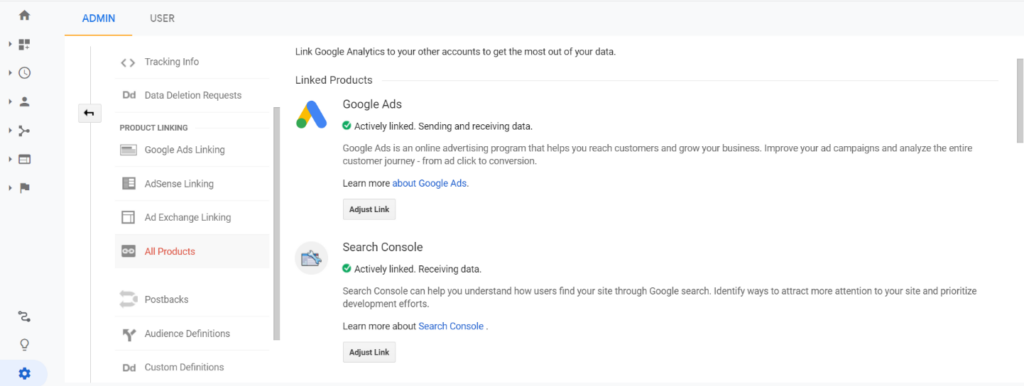 Google Analytics: Google AdWords and Google Search Console integration