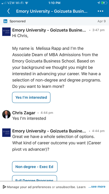 LinkedIn Conversation Ad