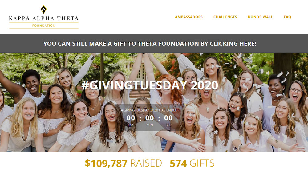 Kappa Alpha Theta #GivingTuesday 2020