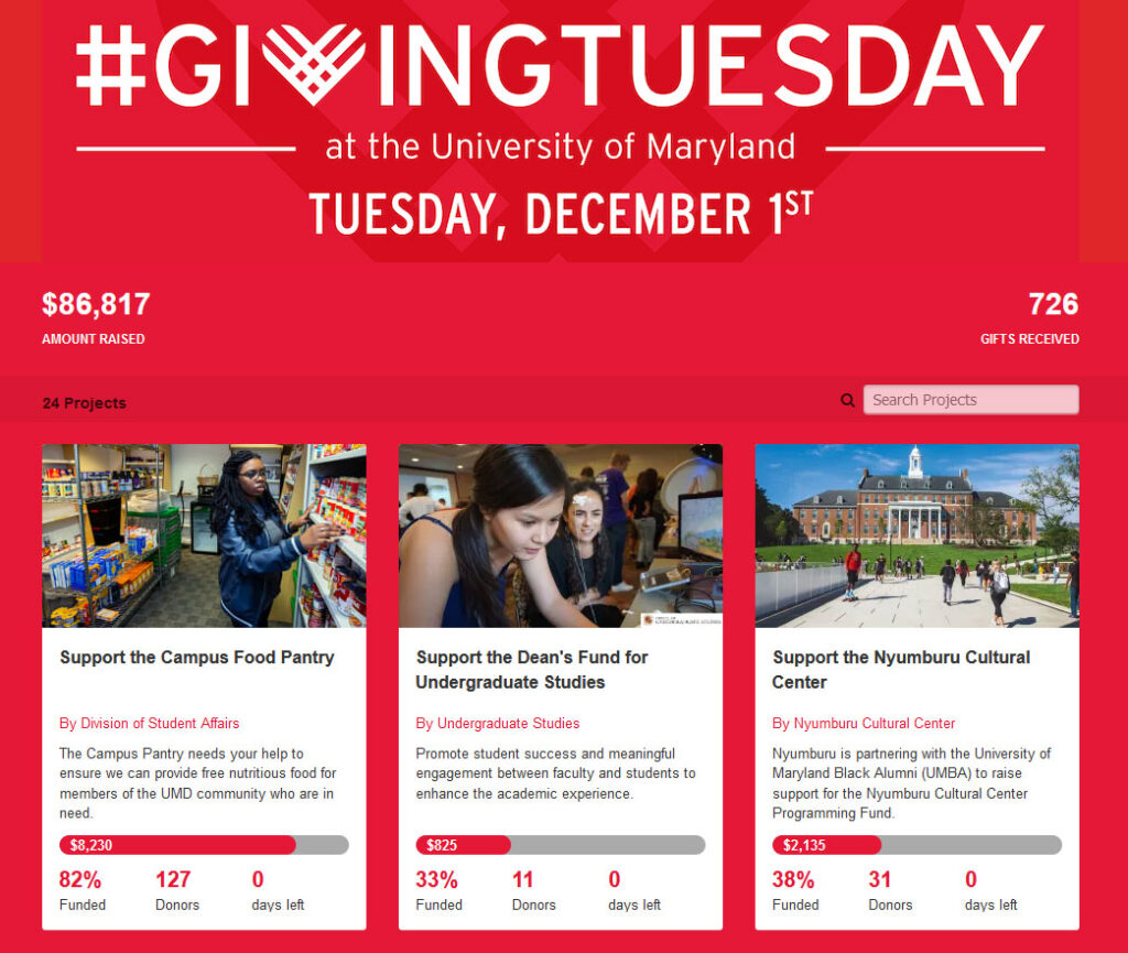 University of Maryland #GivingTuesday 2020