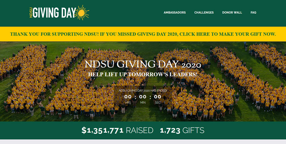 North Dakota State University #GivingTuesday 2020