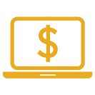 Icon: Computer with dollar sign