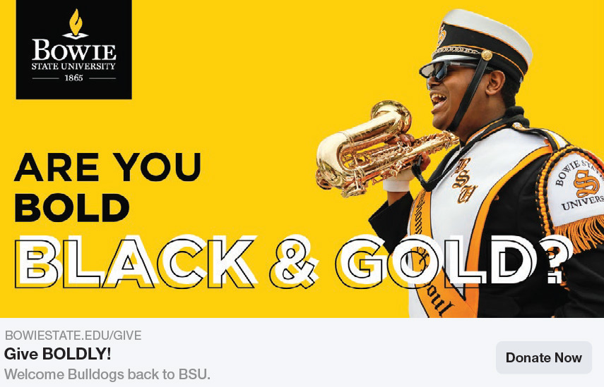 Bowie State University digital ad for donor appeals.