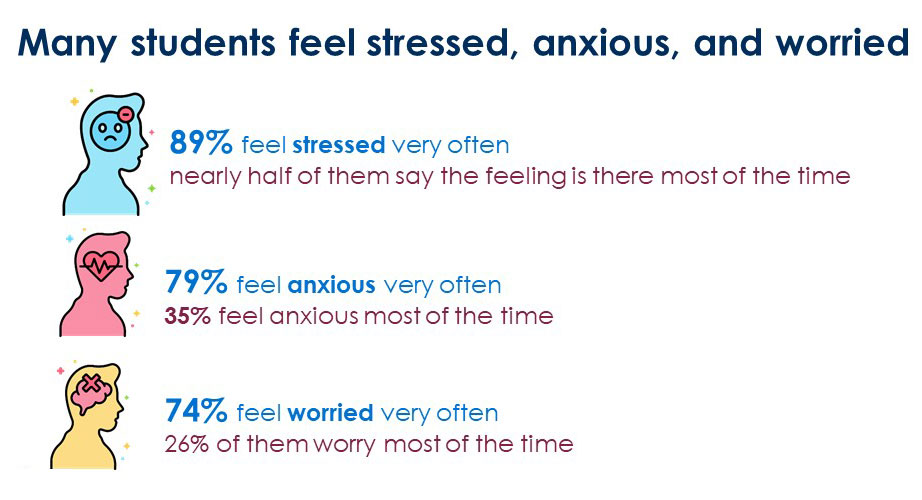 Blog: College students and emotions, results of students who feel stressed, anxious, or depressed