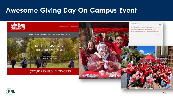 UNLV's Pie on the Pida for their Rebels Give giving day
