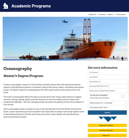 University of Alaska Fairbanks Oceanography page after RNL work