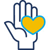 Icon: Hand holding a heart icon