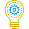 Icon: Light Bulb with a Gear in it