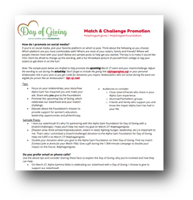Blog on Giving Days in 2024: Message on matches and challenges from Alpha Delta Gamma