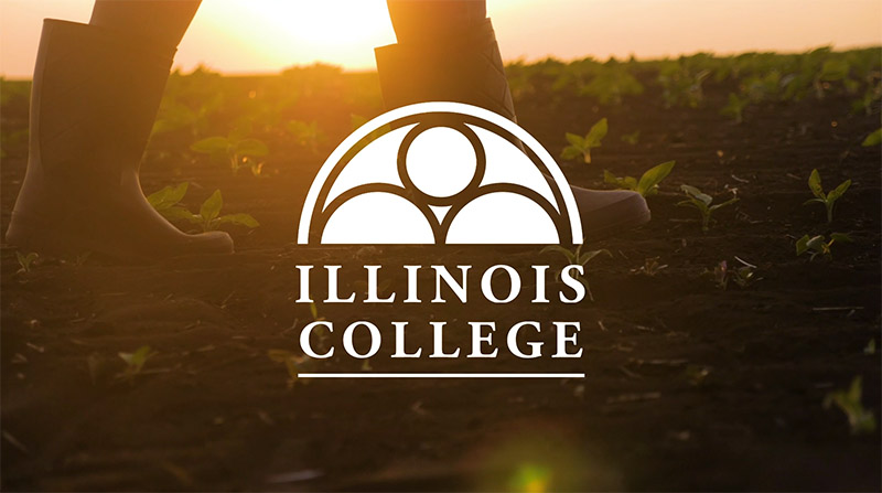 Illinois College: screenshot of video showing close up of student walking in boots
