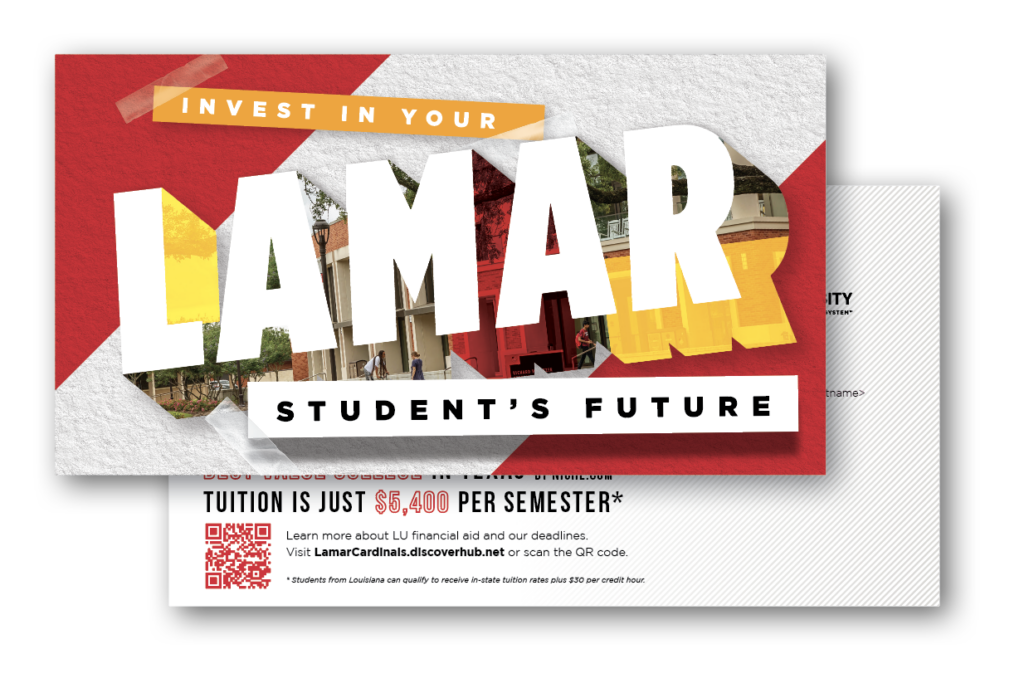Lamar University parent postcard
